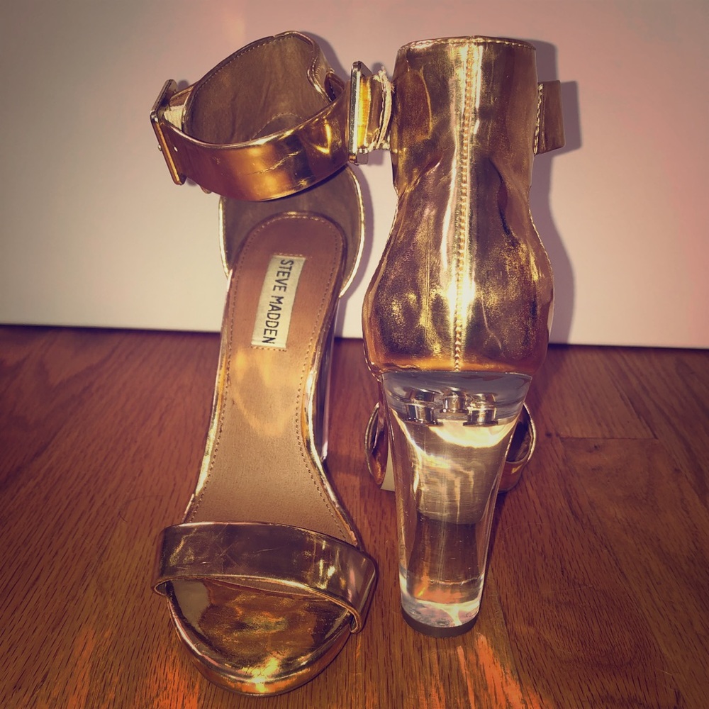 Steve Madden gold ankle strap sandals